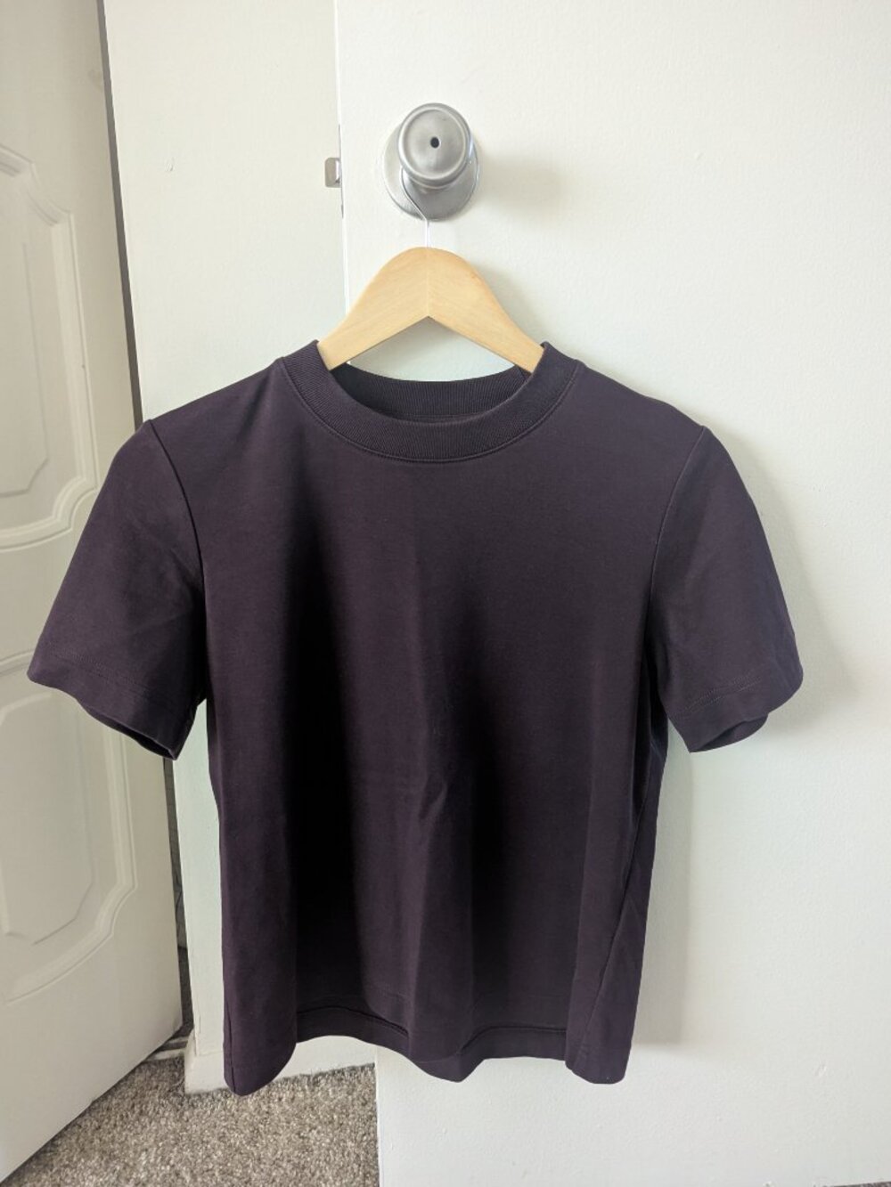 COS Clean Cut Burgundy T-Shirt - Size Small - Picture 2 of 2